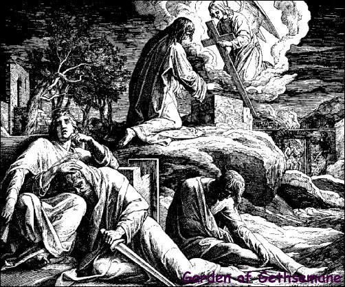 Jesus prays in Gethsemane