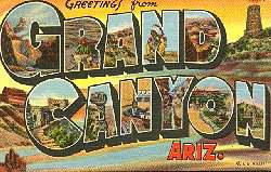 Greetings from Grand Canyon, 1940's POST CARD.