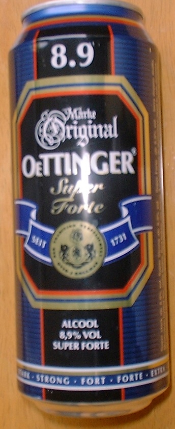326. Oettinger 500ml Beer Can - German Beer. This is a STRONG Premium Large Beer with 8% alcohol