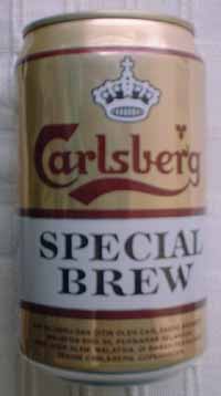 103. Carlsberg Special Brew is brewed and canned by Carlsberg Brewery Malaysia. This Beer Contains 8.8& Alcohol.