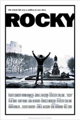 A movie poster for the film Rocky