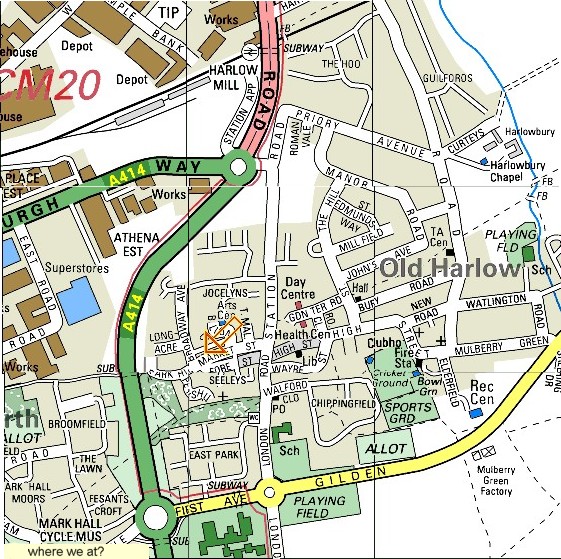 Map of Old Harlow