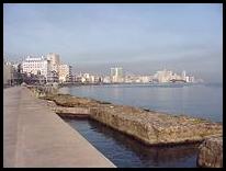 North of Centro Habana and Vedado seen from the eastern Malecon.