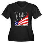 Barack Obama for President 2008 - Obama 08 Women`s Dark T-Shirt for US Election 2008 - Vote for Barack Obama 08 !