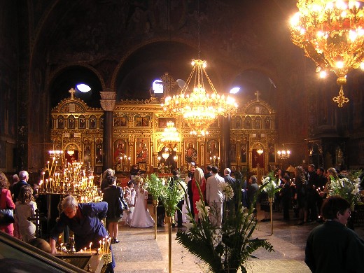 a wedding inside Sveta Nedelya Church