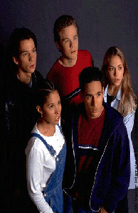 The cast of 'Animorphs'.  Clockwise from left: Christopher Ralph (Tobias), Shawn Ashmore (Jake), Brooke Nevin (Rachel), Boris Cabrera (Marco), Nadia Nascimento (Cassie). 